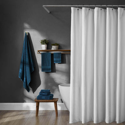 Brielle Home 100% Cotton Luxury Hotel Shower Curtain - LinensNow