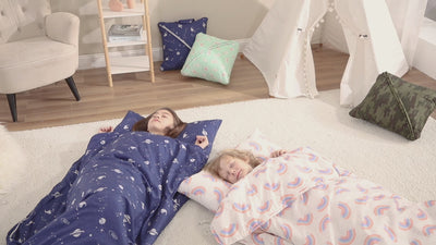 Brielle Home Foldable Galaxy Printed Sleeping Bag with Attached Pillow