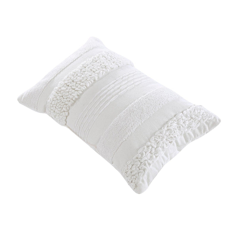 Brielle Home Lennon Textured 100% Cotton Throw Pillow - LinensNow