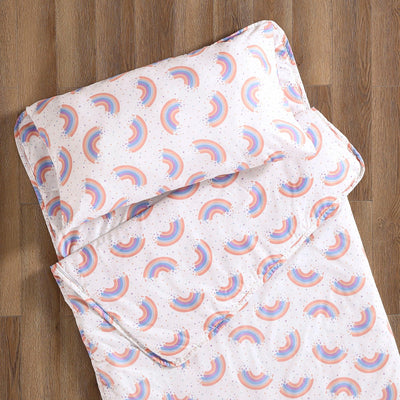 Brielle Home Foldable Rainbow Printed Sleeping Bag with Attached Pillow - LinensNow