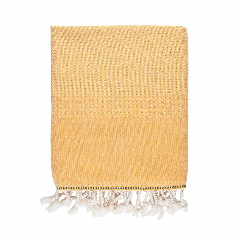 Brielle Home Fashion Tan 100% Cotton Turkish Peshtemal Towels - LinensNow