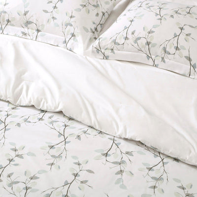 Brielle Home Everly Watercolor Leaves 100% Cotton Comforter Set - LinensNow