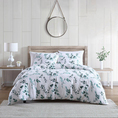 Brielle Home Gardiner Floral 100% Cotton Comforter Set - LinensNow