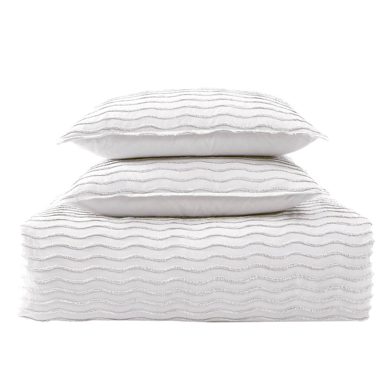 Brielle Home Mabel 100% Cotton Solid Tufted Comforter Set - LinensNow