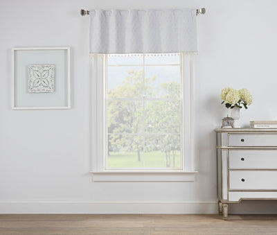 Brielle Home Oslo Jacquard Rod Pocket/Back Tab 100% Blackout Window Curtain Panel Set