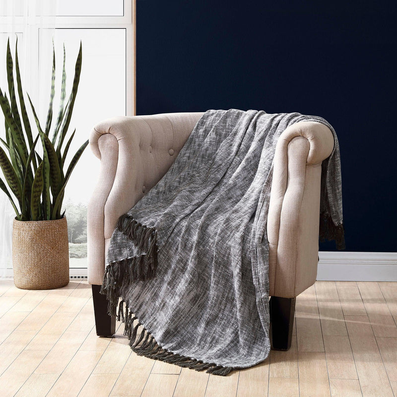 Brielle Home Pompana 100% Cotton Throw Blanket - LinensNow