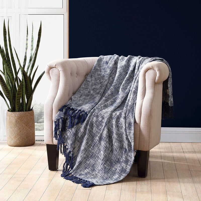 Brielle Home Pompana 100% Cotton Throw Blanket - LinensNow
