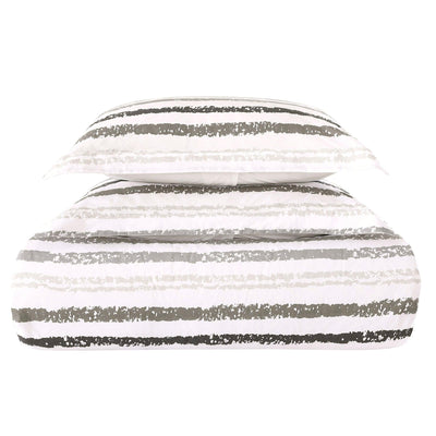 Brielle Home Porter Striped 100% Cotton Comforter Set - LinensNow