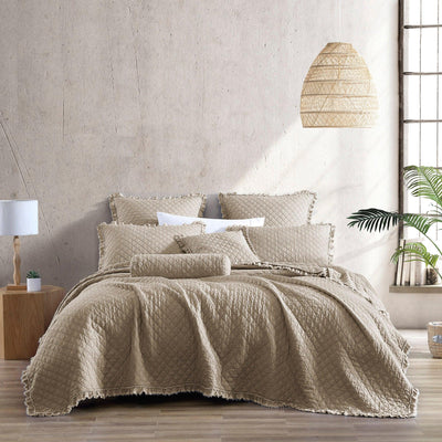 Brielle Home Ravi Stone Washed Solid Quilt Set - LinensNow