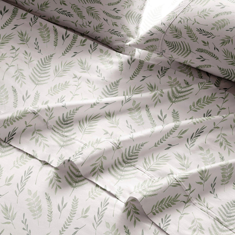 Brielle Home Printed Percale 100% Cotton Sheet Set - LinensNow