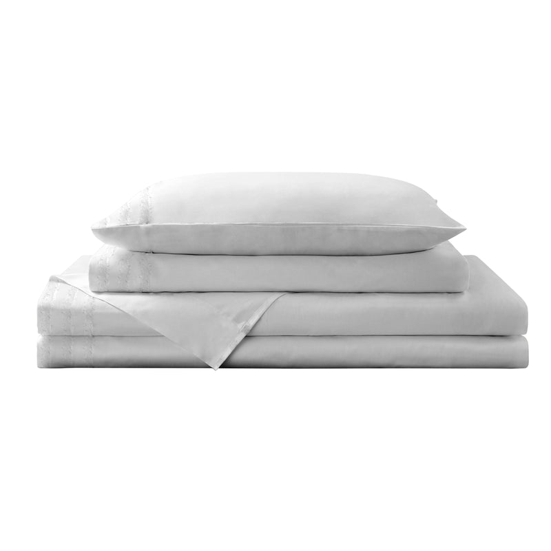 Brielle Home Vida Clipped Jacquard 180 Thread Count 100% Cotton Sheet Set & Pillowcase - LinensNow