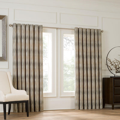 Valeron® Lustre Grommet Double Width Luxury Jacquard Window Panel - LinensNow