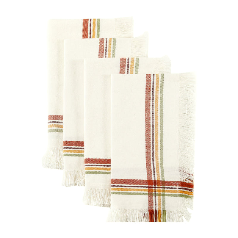 Brielle Home Woven Plaid 100% Cotton 13-Piece Dining Bundle: Table Runner, Placemats, Napkins & Napkin Rings
